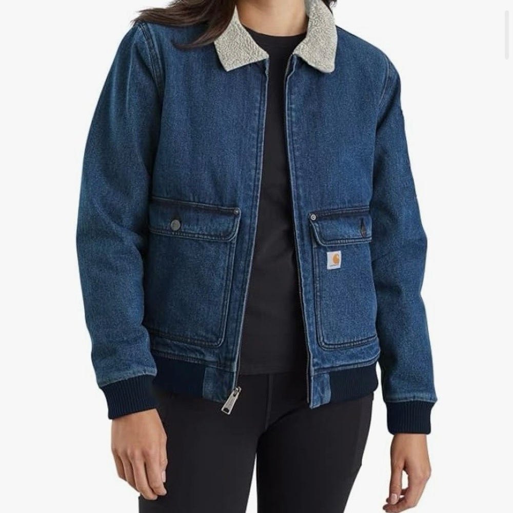 Relaxed fit Carhartt denim Sherpa lined jacket
